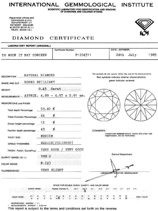 Foto 9 - Diamant 0,43 Carat Brillant IGI Wesselton Weiss H VVS2, D6317