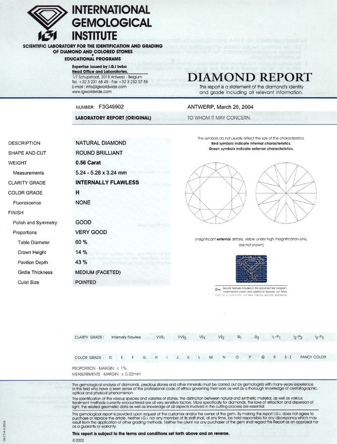 Foto 9 - Brillant 0,56ct lupenrein Wesselton Zertifikat von IGI, D6822