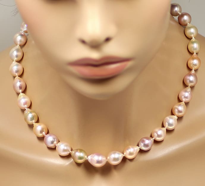 Foto 5 - Ming Perlenkette -12mm Pastell 14K Gold Schloß, Q1718