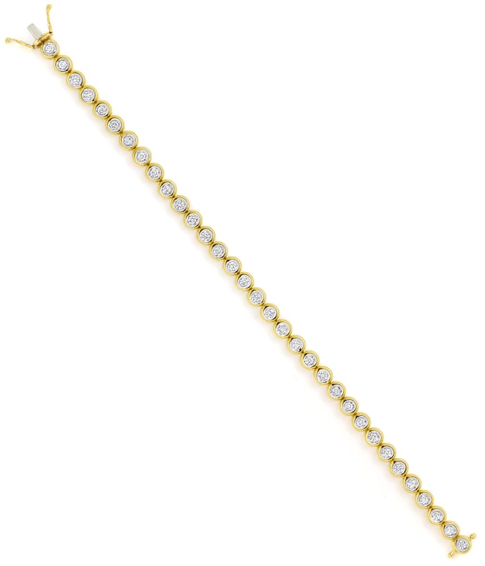 Foto 3 - Tennis Armband Riviere Armband 2,3ct Diamanten Gelbgold, S1333
