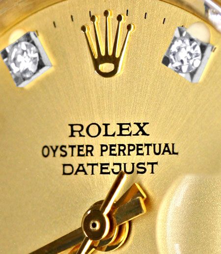 Foto 3 - Rolex Damen-Armbanduhr Gold-Diamant Zifferblatt, U1309